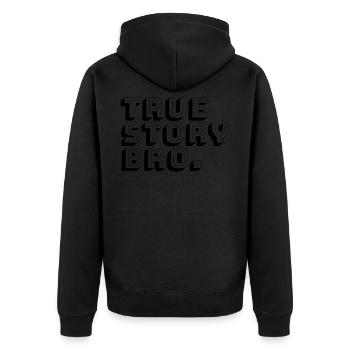 histoire vraie frère - Veste à capuche bio Premium Unisexe - noir - Dos - Nico (187cm)