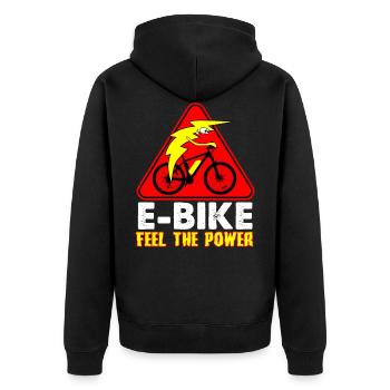 Electric bike Ebike - Unisex Premium Organic Zip Hoodie - black - Back - Nico (187cm)