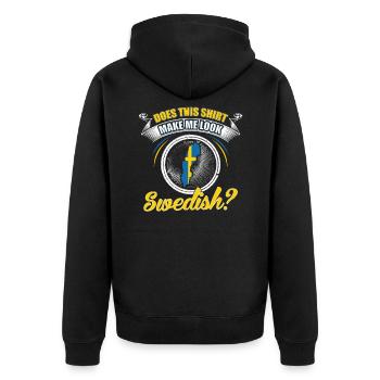 Schweden - Unisex Premium Bio Zip Hoodie - Schwarz - Hinten - Nico (187cm)
