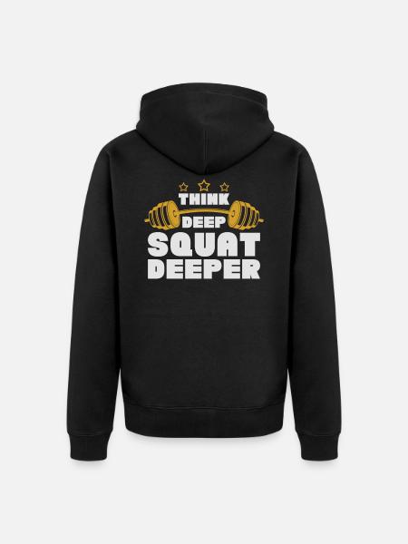 weight training - Unisex Premium Organic Zip Hoodie - black