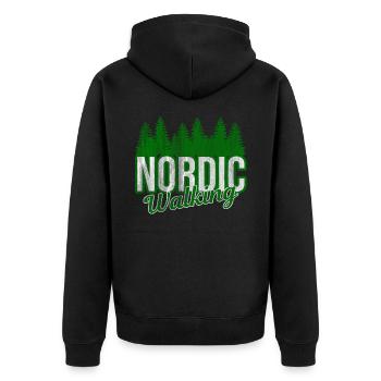 Marche nordique - Veste à capuche bio Premium Unisexe - noir - Dos - Nico (187cm)