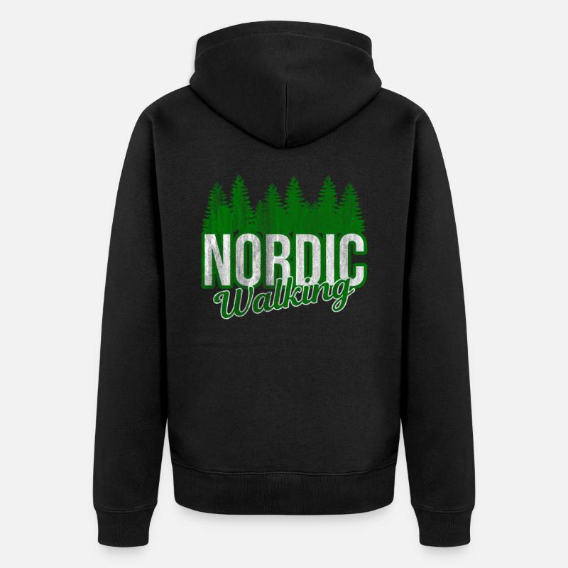 Marche nordique - Veste à capuche bio Premium Unisexe - noir