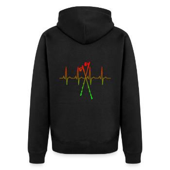 Nordic walking poles heart - Unisex Premium Organic Zip Hoodie - black - Back - Nico (187cm)