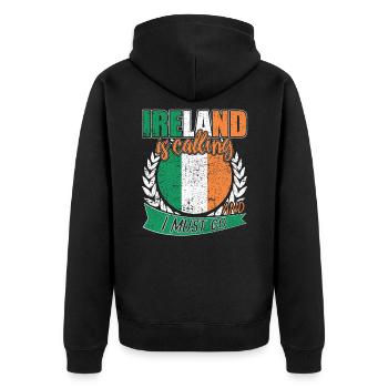 Drapeau national de Dublin Irlande - Veste à capuche bio Premium Unisexe - noir - Dos - Nico (187cm)