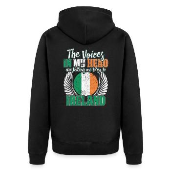 Irlande - Veste à capuche bio Premium Unisexe - noir - Dos - Nico (187cm)