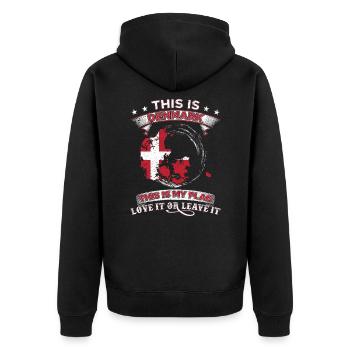 C'est le Danemark C'est mon cadeau de drapeau - Veste à capuche bio Premium Unisexe - noir - Dos - Nico (187cm)
