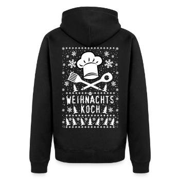 51 Christmas Chef's Hat Cooking Spoon - Unisex Premium Organic Zip Hoodie - black - Back - Nico (187cm)