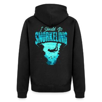 Snorkeling diving fins divers - Unisex Premium Organic Zip Hoodie - black - Back - Nico (187cm)