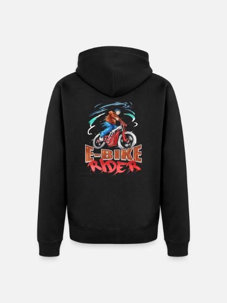 E-bike E-biker Ebike - Unisex Premium Bio Zip Hoodie - Schwarz