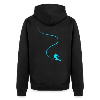 Piste de ski - Veste à capuche bio Premium Unisexe - noir - Dos - Nico (187cm)
