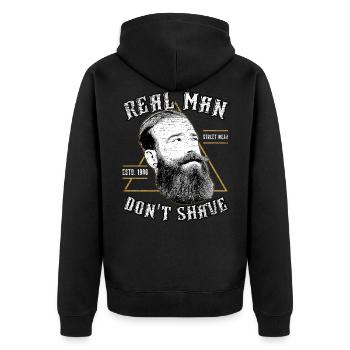 Beard hipster beard - Unisex Premium Organic Zip Hoodie - black - Back - Nico (187cm)