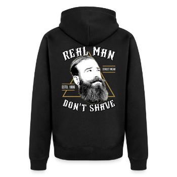 Hipster Hipsters - Unisex Premium Bio Zip Hoodie - Schwarz - Hinten - Nico (187cm)