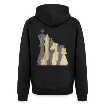 Jeu d'échecs - Veste à capuche bio Premium Unisexe - noir - Dos - Nico (187cm)