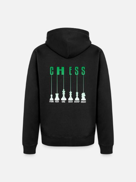 chess - Unisex Premium Organic Zip Hoodie - black