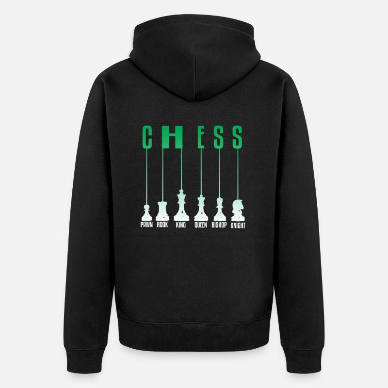 Schach - Unisex Premium Bio Zip Hoodie - Schwarz