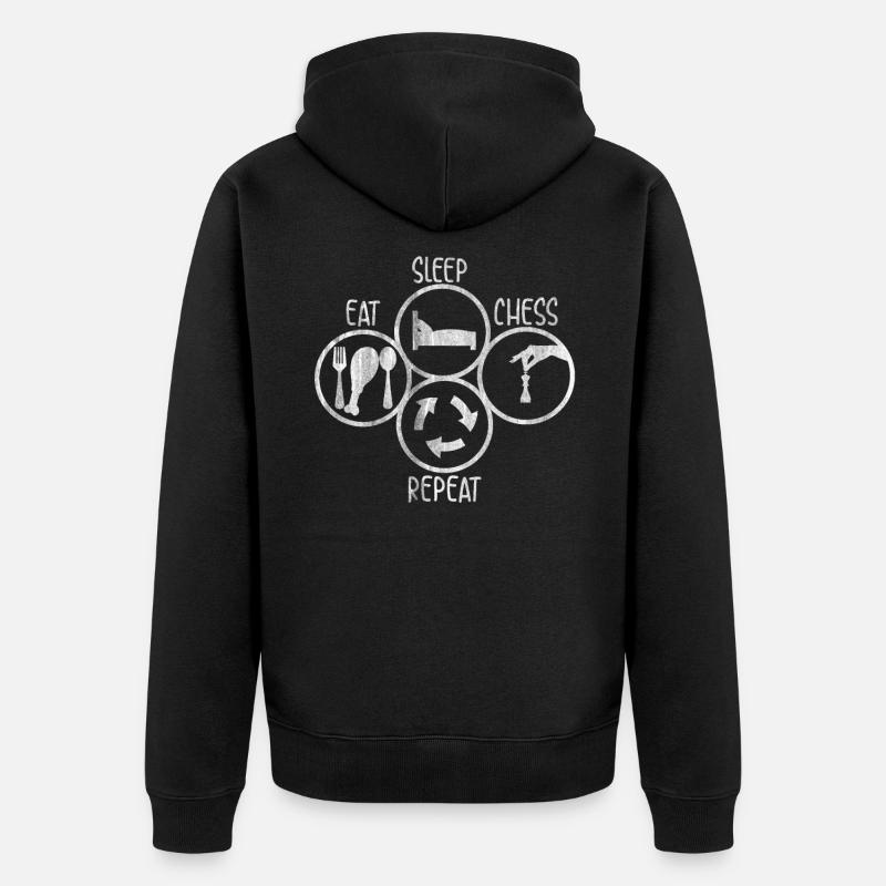 échecs - Veste à capuche bio Premium Unisexe - noir