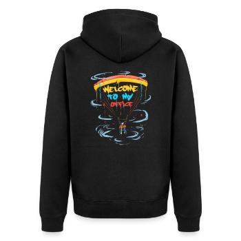 Gleitschirmfliegen Paragleiter - Unisex Premium Bio Zip Hoodie - Schwarz - Hinten - Nico (187cm)