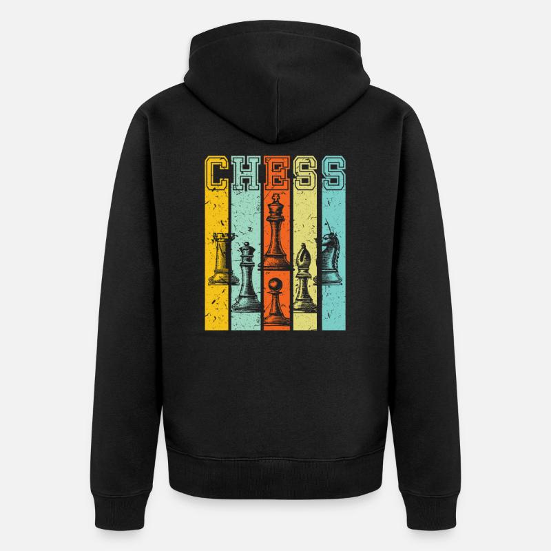échecs - Veste à capuche bio Premium Unisexe - noir