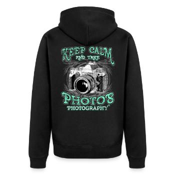 Photographie photo photographe appareil photo - Veste à capuche bio Premium Unisexe - noir - Dos - Nico (187cm)