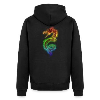 Dragon chinois élégant - Veste à capuche bio Premium Unisexe - noir - Dos - Nico (187cm)