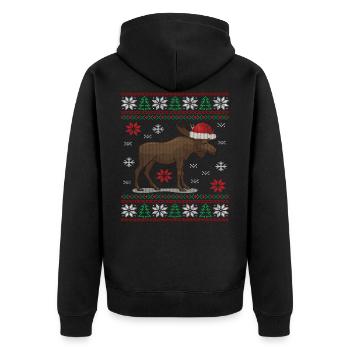 Joyeux Christmoose Noël orignal cerf - Veste à capuche bio Premium Unisexe - noir - Dos - Nico (187cm)
