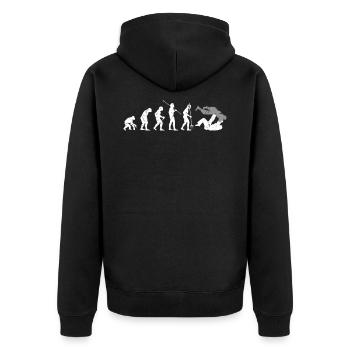 Evolution Martial Arts Judo - Unisex Premium Organic Zip Hoodie - black - Back - Nico (187cm)