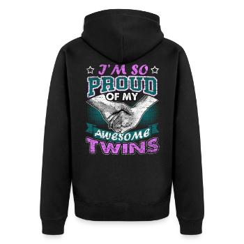Gemini Gemini - Unisex Premium Organic Zip Hoodie - black - Back - Nico (187cm)