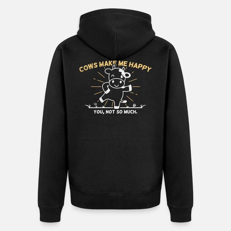 vaches - Veste à capuche bio Premium Unisexe - noir