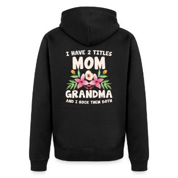 La mère de grand-mère - Veste à capuche bio Premium Unisexe - noir - Dos - Nico (187cm)