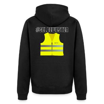 Protest der Gelbe Westen Gelbwesten Revolution - Unisex Premium Bio Zip Hoodie - Schwarz - Hinten - Nico (187cm)