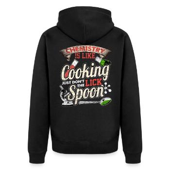 Chemistry Research Science - Unisex Premium Organic Zip Hoodie - black - Back - Nico (187cm)