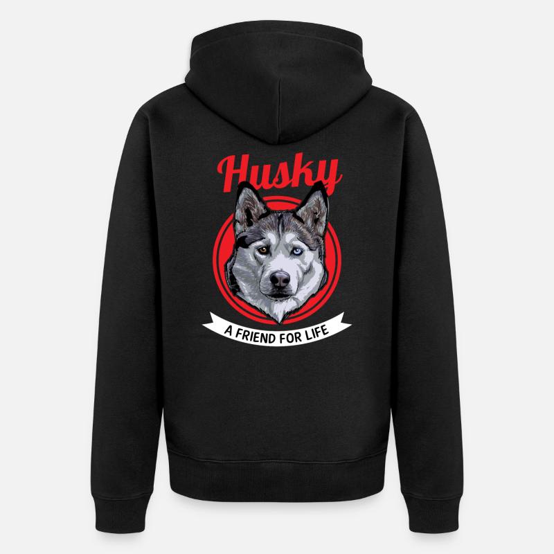 Husky - Unisex Premium Bio Zip Hoodie - Schwarz