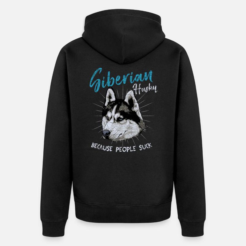 Husky - Unisex Premium Bio Zip Hoodie - Schwarz