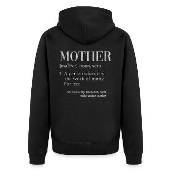 Mom Mother's Day Thank you - Unisex Premium Organic Zip Hoodie - black - Back - Nico (187cm)