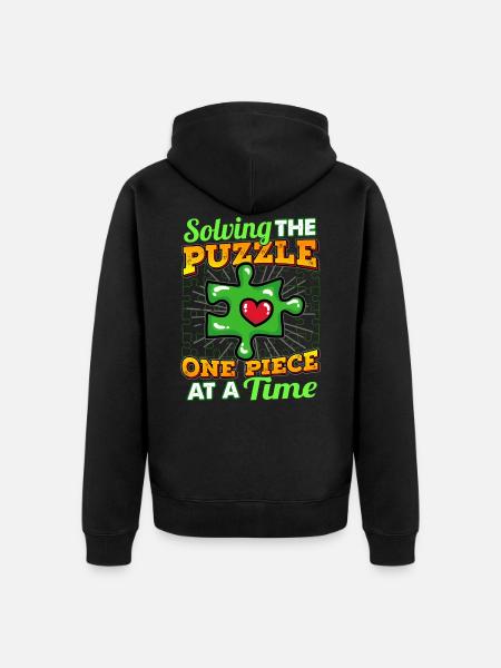 Puzzle Puzzleteil - Unisex Premium Bio Zip Hoodie - Schwarz