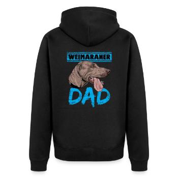 Hund Süß Weimaraner - Unisex Premium Bio Zip Hoodie - Schwarz - Hinten - Nico (187cm)