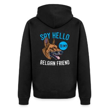 Belge Malinois - Veste à capuche bio Premium Unisexe - noir - Dos - Nico (187cm)