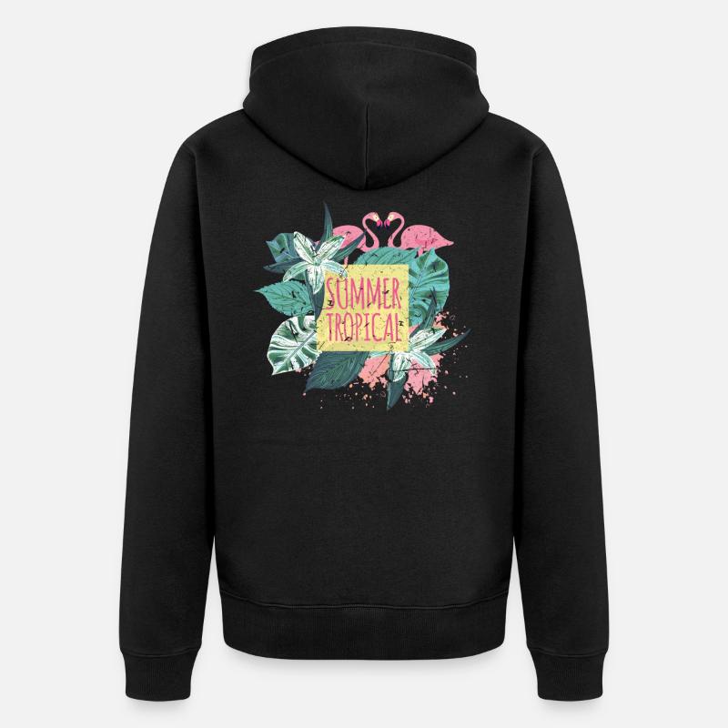 Sommer Paradies - Unisex Premium Bio Zip Hoodie - Schwarz