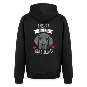 Chiot chien mastiff danois - Veste à capuche bio Premium Unisexe - noir - Dos - Nico (187cm)