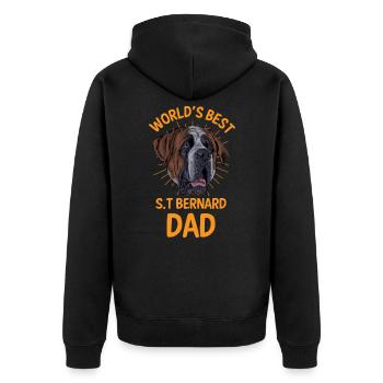 Patte de chien drôle - Veste à capuche bio Premium Unisexe - noir - Dos - Nico (187cm)