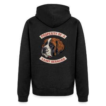 Bernhardiner - Unisex Premium Bio Zip Hoodie - Schwarz - Hinten - Nico (187cm)