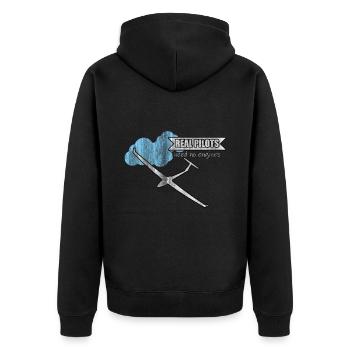 Gliding pilot - Unisex Premium Organic Zip Hoodie - black - Back - Nico (187cm)