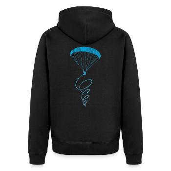 Paragliding physics - Unisex Premium Organic Zip Hoodie - black - Back - Nico (187cm)