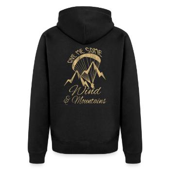 Idée de cadeau parapente - Veste à capuche bio Premium Unisexe - noir - Dos - Nico (187cm)