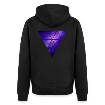 Galaxy/Galaxie - Unisex Premium Bio Zip Hoodie - Schwarz - Hinten - Nico (187cm)