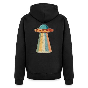 Vaisseau spatial extraterrestre - Veste à capuche bio Premium Unisexe - noir - Dos - Nico (187cm)