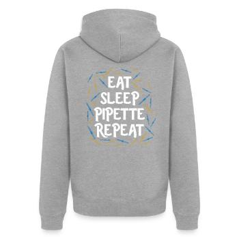 Recherche en biologie - Veste à capuche bio Premium Unisexe - gris chiné - Dos - Nico (187cm)