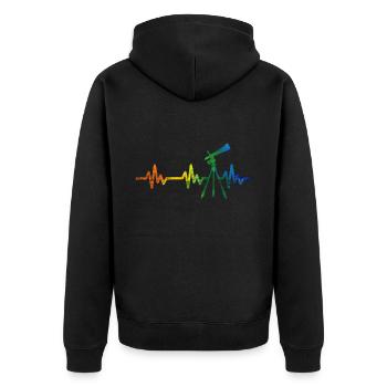Battement de coeur d'astronomie - Veste à capuche bio Premium Unisexe - noir - Dos - Nico (187cm)