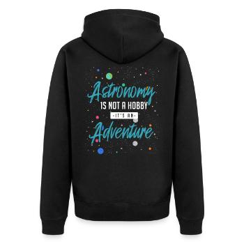 Astronomy adventure - Unisex Premium Organic Zip Hoodie - black - Back - Nico (187cm)