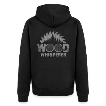 Carpenter wood whisperer - Unisex Premium Organic Zip Hoodie - black - Back - Nico (187cm)